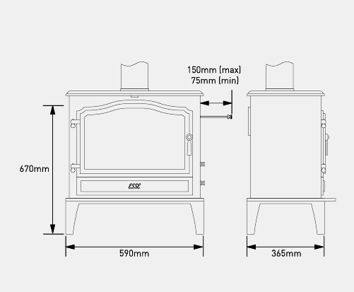 ESSE 705 Wood Burning Stove 9.6kW