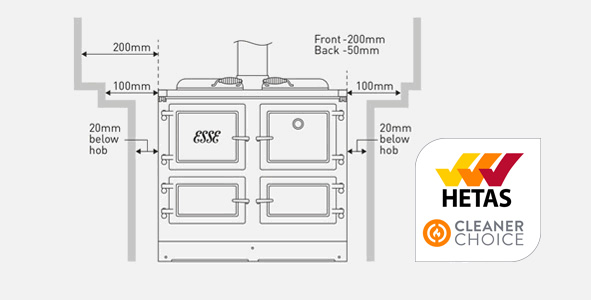ESSE-1000-W-Dimensions-front-and-hetas-cleaner-choice-approved-logo